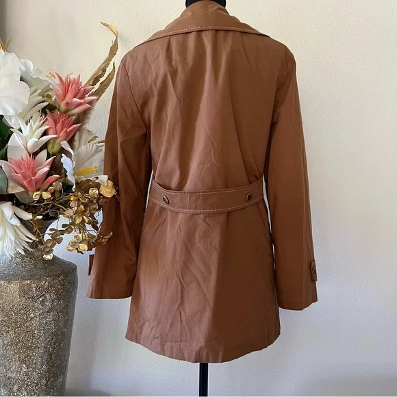 Vintage Sears Button Tan Coat w Removable Lining - Picture 3 of 10